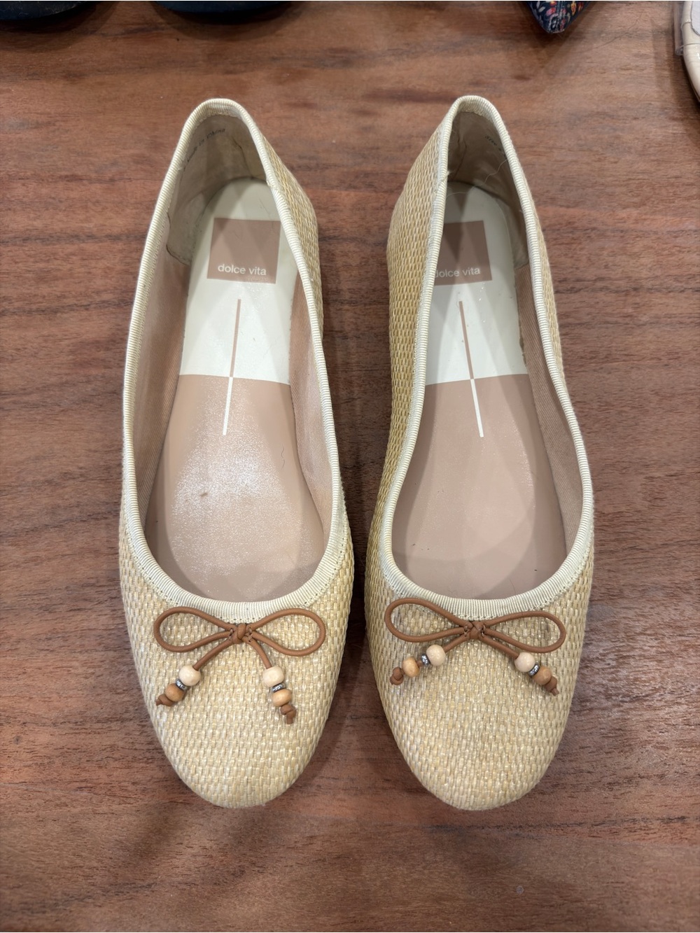 Dolce Vita raffia flats